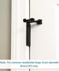 24 Pack Heavy Duty Hinge Pin Door Stops With Thick Rubber Bumpers Adjustable Zinc Alloy Wall Guards on a door frame.
