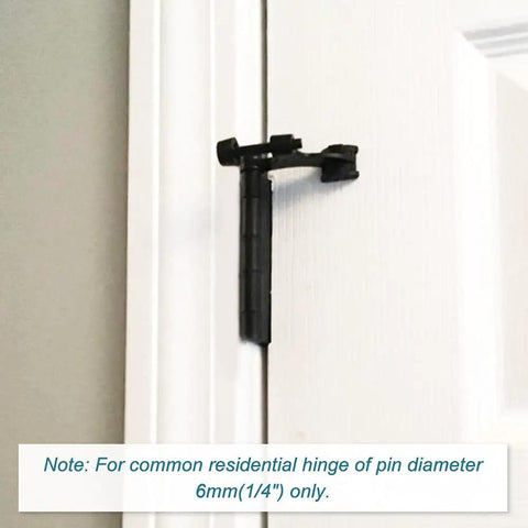 24 Pack Heavy Duty Hinge Pin Door Stops With Thick Rubber Bumpers Adjustable Zinc Alloy Wall Guards on a door frame.