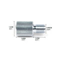 M10 To Three Eighths Inch Twenty Four Thread Adapter Female To Male For Flexible Antenna Mounts, silver, Taiwan-made