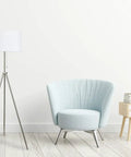 Sturdy Tripod Floor Lamp With Adjustable Height And 100 Percent Metal Body, Linen Drum Shade, E26 Socket, Brushed Nickel Finish