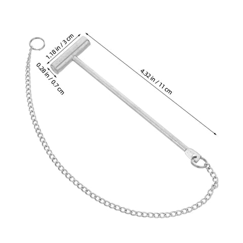 Emergency Stainless Steel Fire Alarm Button Hammer For Industrial Use with chain and measurements on display