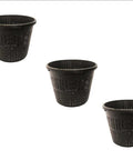 Three round 8 inch slotted mesh plant baskets for ponds and aquariums value six pack durable plastic plant pots for hydroponics aquaponics
