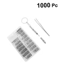 1000 Piece Stainless Steel Miniature Screws Kit For Glasses Phones Watches And Eyewear With Screwdriver And Tweezers Included