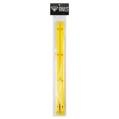 Yellow Skateboard Rails Old School Plastic With Mounting Screws 14.5 Inch 4 Hole Design Durable ABS Plastic in package
