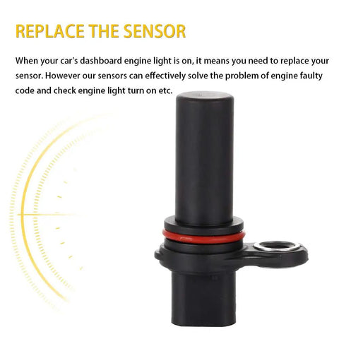 Crankshaft Position Sensor For 2011-2014 Chrysler 200, 2007-2010 Sebring, 2008-2014 Dodge Avenger, 2007-2012 Caliber, 2009-2016 Dodge Journey, 2007-2016 Jeep Compass And Patriot Replacement 5033307AA PC684 5S6996 CKP Sensor Fits Your Ride, black plastic sensor with red O-ring