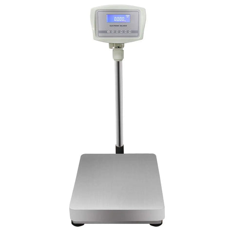 Heavy Hitter Digital Floor Scale With Six Hundred Sixty One Pound Capacity And Spit Spot One Gram Precision For Warehouse Shipping Or Animal Weighing Featuring Glowing Lcd Monitor and sleek design.