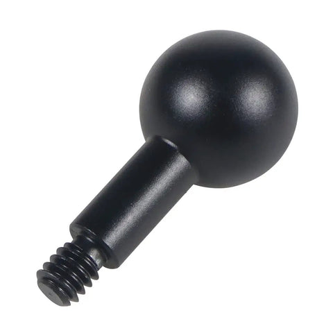 20mm Ball Head to Quarter Inch Screw Adapter Mount for Cameras and Vlogging Setup Gear, black metal ball with threaded end