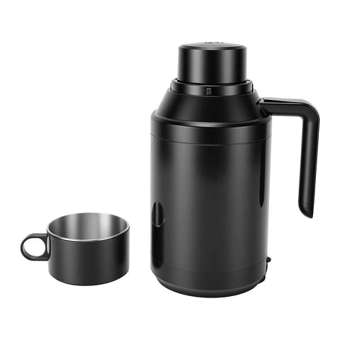 Portable 1300Ml Car Electric Kettle 12V And 24V Plug Fast Hot Water Boiler with stainless steel cup for coffee tea use.
