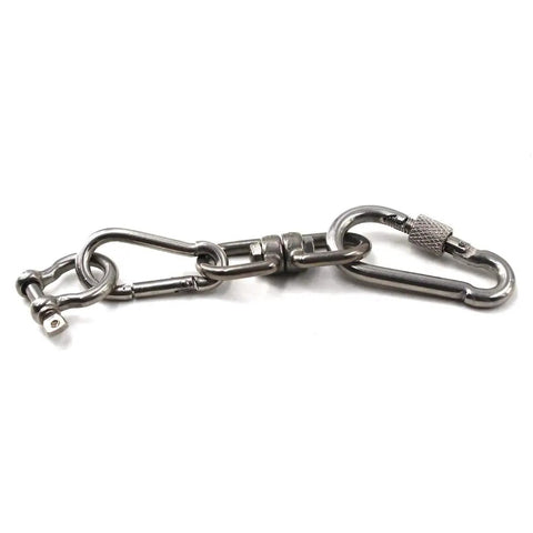 M16 304 Stainless Steel D Ring Shackle Screw Pin Bow Link, shows screw pin design for boat anchors and marine towing.