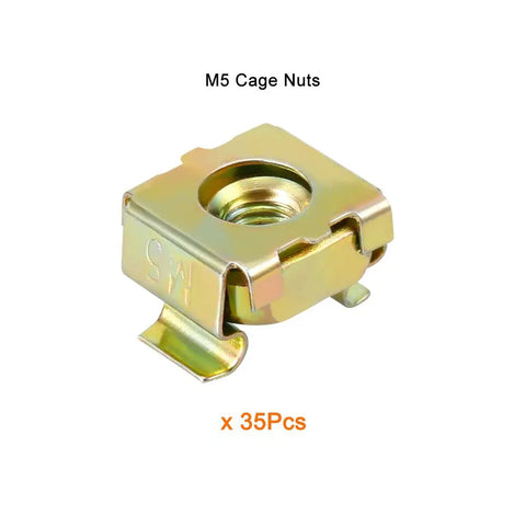 Heavy Duty M5 Cage Nuts 35 Pack Zinc Plated Steel With Bronze Tone Engineered For Server Racks And IT Cabinets Snap Lock Install Anticorrosion Rack Hardware Built Different Kit