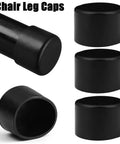Rubber Furniture Leg Pads With Shock Absorbing Non Slip Round Bottom Protectors shown with three pads and a chair leg