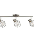 Cedrick 3 Light Track Lighting In Brushed Nickel, Adjustable Heads, Vintage Edison Bulbs, Modern Farmhouse, 245 Lumen