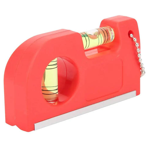 Rcniso Spirit Level Bubble Measuring Instrument for Home 2 Pieces Mini Magnetic Gradient with High Precision for Family Life ABS + TPR + Aluminum Frame in red.
