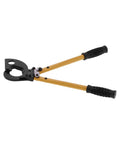 LK 760L Heavy Duty Manual Cable Cutter With Ergonomic Plastic Handle For Aluminum Cables And Stranded Wires 500mm² Capacity Steel Blade Ratchet Mechanism, showing the cutter's design and grips.