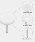 Nail-In Glides For Chairs And Tables 20 Pack With PP Plastic And Metal Pin showing detailed grip dots and metal pin