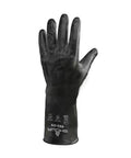 Viton Glove With Fluoroelastomer Polymer For Superior Acid And Hydrocarbon Resistance 12 Inch Length High Dexterity, Size 8, Black