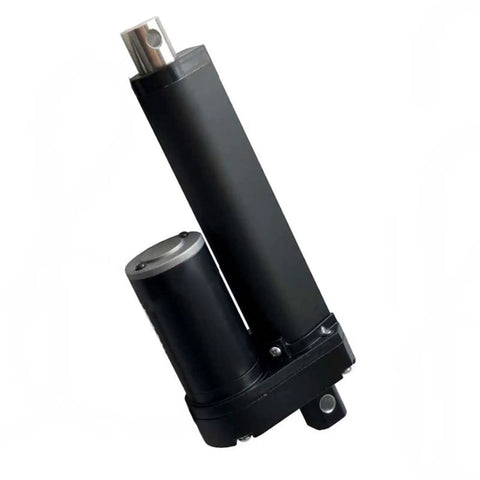 Beefy 150mm Stroke Electric Linear Actuator 3500N 12 And 24V DC shown at an angle on white background.