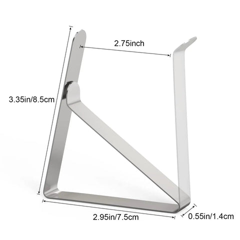 16 Pack Heavy Duty Tablecloth Clips Stainless Steel Clamps For Outdoor Use shown with dimensions 2.75 inch width