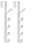 Five Tier Over The Door Hook Organizer Rack Hanger For Backpacks And Handbags White Pack Of 2 Space Saving ABS Door Hangers