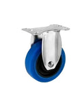 3, 4, And 5 Inch 304 Stainless Steel TPR Casters With Twin Shaft For Real Quiet Rolling, Heavy Duty Cart Casters With Blue TPR Wheels