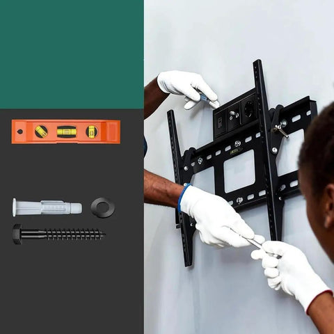 Heavy Duty TV Mount Hardware Kit With 6 M8x65mm Lag Bolts, Anchors, Washers, Bubble Level for wood studs installation demonstration