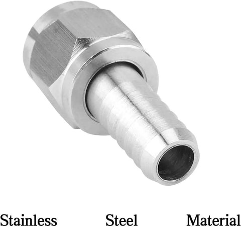 Two Pair Hose Swivel Nut Quick Disconnect Fittings With Three Sixteenth And Five Sixteenth Barb In Beefy Stainless Steel Heavy Duty One Quarter Inch MFL For Homebrewing Includes Four Free Worm Clamps, stainless barb fitting