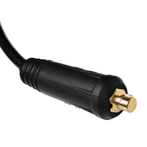 Close-up of 10 25mm plug connector from Air Cooled TIG Torch 150A Lift TIG with WP17V Plug 13 Foot Cable Argon Ready Welding Torch Kit