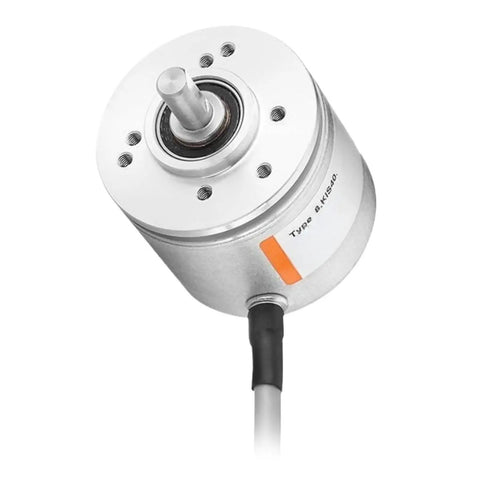 Rotary Encoder 8.KIS40.1332.0360 For Industrial Automation And Motion Control Precise Position Feedback High Speed Output Wide Compatibility With Servo Motors Robotics And Packaging Lines Easy Wiring, silver shaft mount with cable
