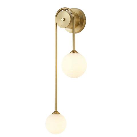 Dope Gold Double Ball Glass Wall Sconce Mid Century Modern Living Room Bedroom Hallway Light With Up Down Left Right Mount G9