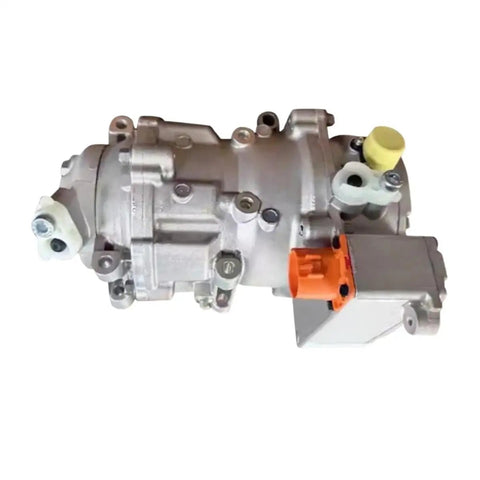 Rock Solid AC Air Conditioning Compressor For Electric Vehicles Featuring Sleek Refrigeration Pump Compatible With Byd Tang EV HCEF8103020 2022, side view showing connectors.
