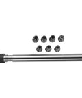 Beefy Steel ER8 Collet Chuck Holder Set 100L with 7Pcs Spring Collet arranged on white background