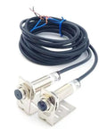 Rugged Outdoor Photoelectric Beam Sensor 0 To 20 Meters Laser Photoelectric Switch With NPN Normally Open Output 6 To 36V DC Ideal For Industrial Automation CNC Gear Doors Conveyors Counting And Positioning, pair of threaded metal sensors