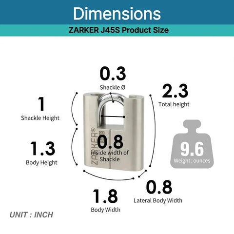 Heavy Duty Outdoor Padlock With Stainless Steel Shackle Waterproof Rustproof Lock 3 Keys For Storage Unit Warehouse