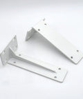 Bulletproof Pair Of Heavy Duty Retro Shelf Brackets Rock Solid Triangle Corner Supports For Diy Open Shelves And Wall Mounts In Kitchen Bedroom Garage 19 7 Inches White, featuring two iron shelf brackets.