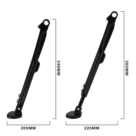 Three Level Adjustable Dirt Bike Side Kickstand showing two different heights for 125 450 XC XCF EXC EXCF XCW XCF W 2023 2024 Models