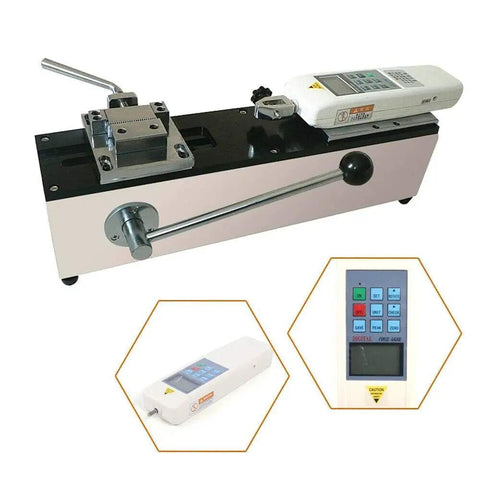Pro Grade Digital Pull Force Tester With HP-500 Gauge And Horizontal Push-Pull Test Bench For Real World Tensile Testing Of Wiring Harnesses And Terminals, 1000N Max Load, 0.1N Graduation, Accuracy: 1% on bench with gauge