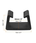 Black plastic patio furniture clip, 7x4x4 cm size, 8 pack for sofa and rattan wicker sets, fixed connection, heat resistant.