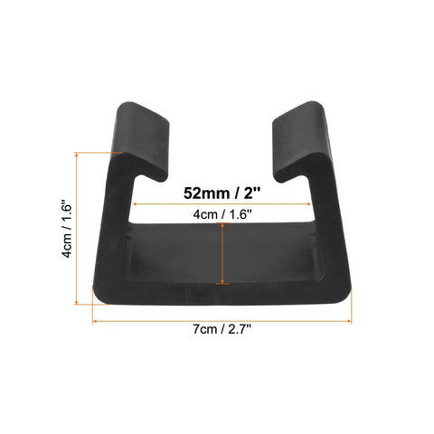 Black plastic patio furniture clip, 7x4x4 cm size, 8 pack for sofa and rattan wicker sets, fixed connection, heat resistant.