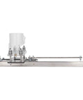 Wood router tool with adjustable base and long guide rod for slotting grooves.