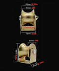 U Groove Rigid Track Wheel Sliding Gate Roller With Bracket, heavy-duty 45 steel with dimensions for industrial use.
