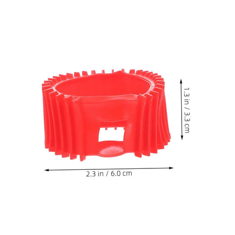 Red silicone gauge protector sleeve, ribbed boot for gas/acetylene gauge, front view