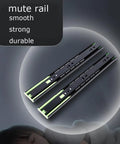 Soft Close Drawer Slides 3 Fold Full Extension Ball Bearing Rails 12 Inch Stainless Steel Cabinet Slides Quiet Side Mount Hardware For Cabinets And Furniture Smooth Glide Low Noise shown with green accents and smooth finish.