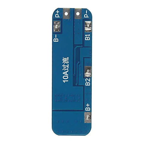 Heavy Duty 3S Bms Module 12V 10A Lithium Battery Balance Board circuit board with connections and blue housing.