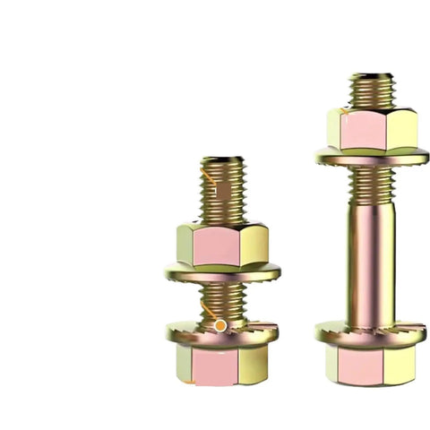 521Pcs Metric Class 8 8 Serrated Hex Cap Flange Bolts Kit shown with two bolts highlighting anti-slip teeth and hex cap.