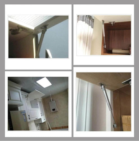 Installed soft close cabinet hinges with gas spring lid support for kitchen cabinets hydraulic lift set of 2