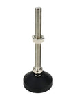 Heavy Duty Adjustable Leveling Feet Square Up Shaky Furniture With Rotating Metal Sliding Floor Pads 16 Piece Rock Solid Threaded Screw On Leveler Set For Home Or Office, single metal leveling foot with nylon base.