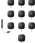 Heavy Duty 11 In 1 Usb C Docking Hub Bundle With Triple Monitor Output 65W Quick Charge Rock Solid Ethernet Adapter And Four Usb Ports For Thunderbolt Laptops Top Shelf Bulk Ten Pack including ten black docking hubs.