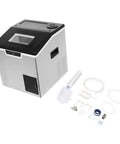 2 in 1 Countertop Ice Maker Crushed Ice and Cube Options Serving Chill with Rock Solid Stainless Steel Build and Smart LCD Screen Delivers No Sweat Operation Ideal for Mixology and Creamy Smoothies while Keeping Setup Slick at Social Hangouts with storage accessories.