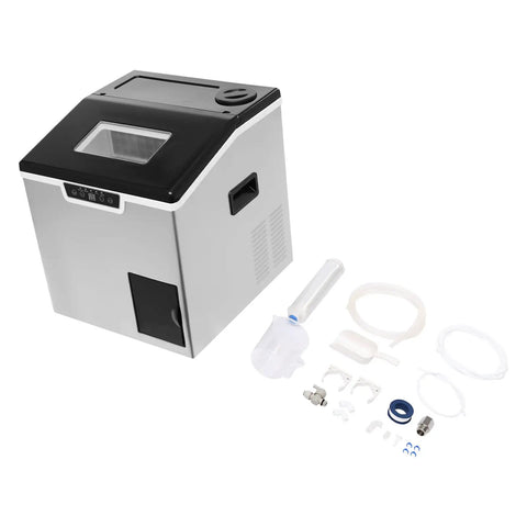 2 in 1 Countertop Ice Maker Crushed Ice and Cube Options Serving Chill with Rock Solid Stainless Steel Build and Smart LCD Screen Delivers No Sweat Operation Ideal for Mixology and Creamy Smoothies while Keeping Setup Slick at Social Hangouts with storage accessories.