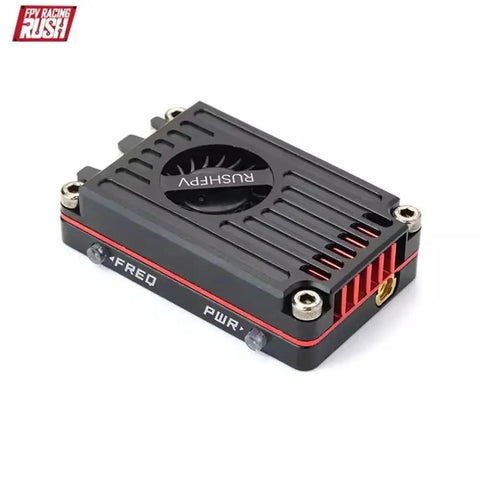 Rush Tank Max Solo 2.5W 5.8GHz FPV VTX with Active Cooling CNC Shell for RC Long-Range Fixed-Wing, close-up view